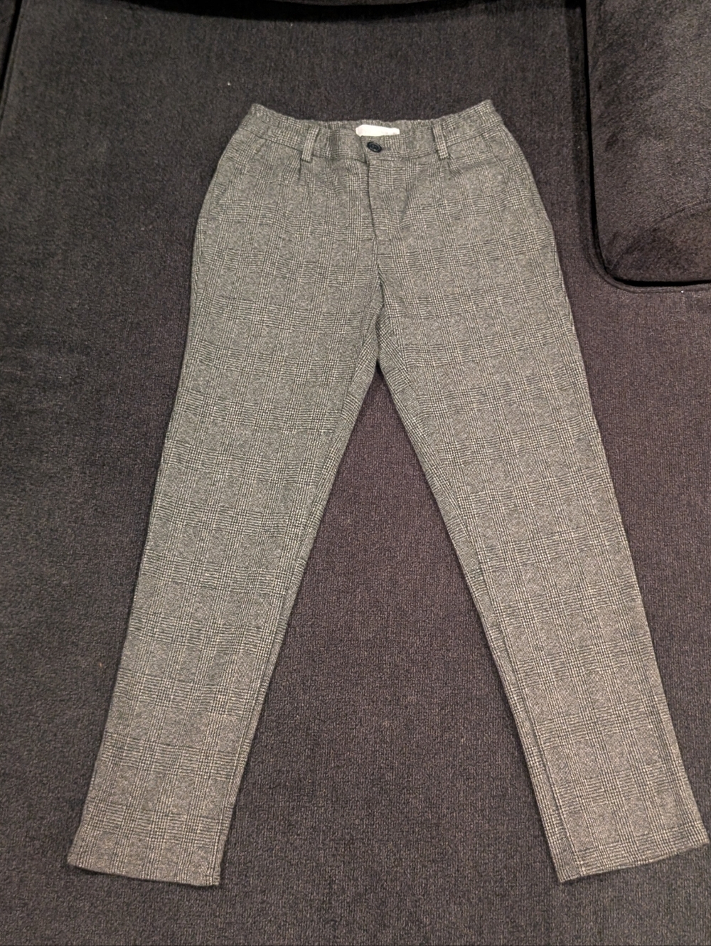 Girls s Gray Plaid Dress Pants